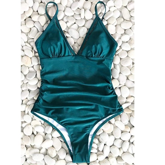 Cupshe Other - Cupshe One Piece Shirring Suit Peacock Color